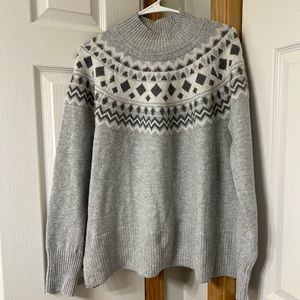 Tahari Gray Women’s XL Tunic Mock Turtleneck Long sleeved Sweater